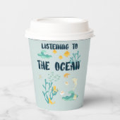 海聞、地球の日、海の動物へ 紙コップ (正面)