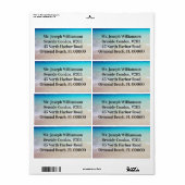 海背景はっきりした文字の宛名ラベル ラベル (フルシート)