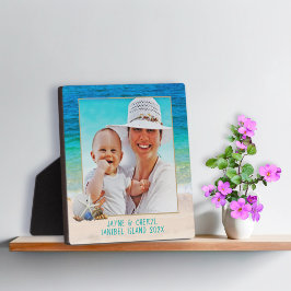 海背景シーシェル立ち写真フレーム フォトプラーク