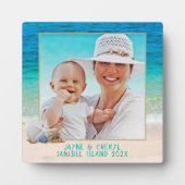 海背景シーシェル立ち写真フレーム フォトプラーク (正面)