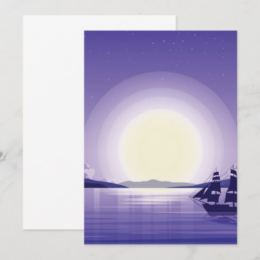 海背景 招待状 (正面/裏面)
