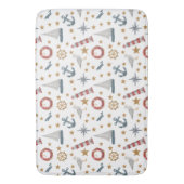 海航海のいかりコンパスバラ帆船 バスマット (正面縦)