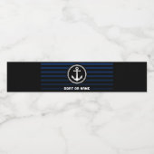 海航海のいかり艦長名と船ストライプの ペットボトルラベル (シングルラベル)