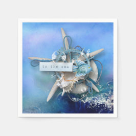 海航海のに向かう水色 スタンダードカクテルナプキン