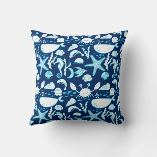 海航海ののアニメかわいい青 クッション (裏面)