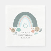 海航海のの下のレインボーシーシェルパーティー スタンダードランチョンナプキン (正面)