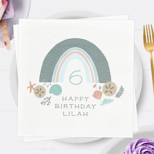 海航海のの下のレインボーシーシェルパーティー スタンダードランチョンナプキン