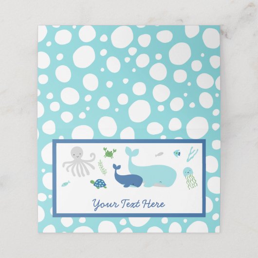 海航海のの赤ちゃんシャワーの下で プレイスカード (外部開封)