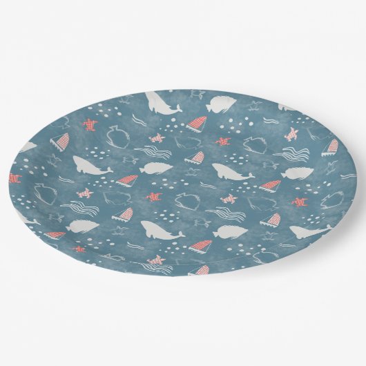 海航海のの赤ちゃんシャワーの下で ペーパープレート (アングル)