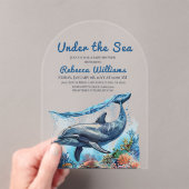 海航海のの赤ちゃんシャワーの下の青い少年 アクリル招待状 (インサイチュ (ポータブル))