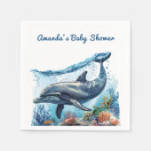 海航海のの赤ちゃんシャワーの下の青い少年 スタンダードカクテルナプキン (正面)