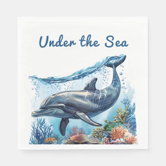 海航海のの赤ちゃんシャワーの下の青い少年 スタンダードランチョンナプキン (正面)