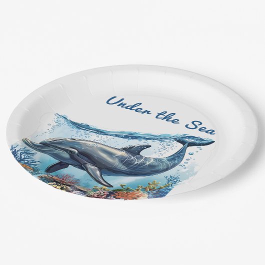 海航海のの赤ちゃんシャワーの下の青い少年 ペーパープレート (アングル)