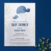 海航海のの赤ちゃんシャワー下の鯨 招待状