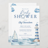 海航海のの赤ちゃんシャワー 招待状 (正面/裏面)