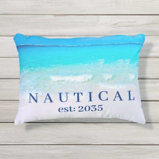 海航海のシーブルーボートデコール アウトドアクッション (正面)