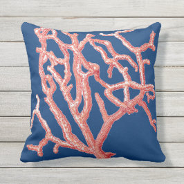 海航海のシーライフレッドコーラルモダンヴィンテージ2 アウトドアクッション