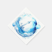 海航海のテーマボーイベビーシャワー スタンダードカクテルナプキン (角)