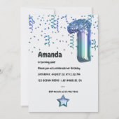 海航海のバルーン1st誕生日招待状 招待状 (正面)