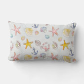 海航海のビーチスターフィッシュシーシェルパステル ランバークッション (裏面)