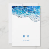 海航海のビーチブルーエレガントな結婚式 招待状 (裏面)