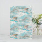 海航海のブルー飛んでいるウミガメ文房具 (スタンド正面)