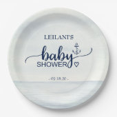 海航海のベビーシャワーいかり ペーパープレート (正面)