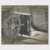 海航海のヴィンテージ海軍艦Sepia Costal Art ラッピングペーパー (フラット)