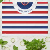 海航海の上海軍ブルーレッドホワイトストライプ キッチンタオル (折り畳み)