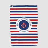 海航海の上海軍ブルーレッドホワイトストライプ ゴルフタオル (正面)