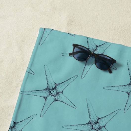 海航海の中のモダンヒトデ ビーチタオル (インサイチュ)