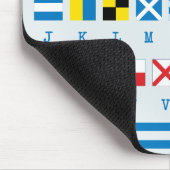 海航海の事信号の青にフラグ マウスパッド (コーナー)