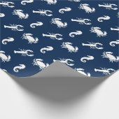 海航海の動物パターンロブスターカニの乗馬 ラッピングペーパー (角)