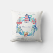 海航海の動物用ボートと灯台 クッション (正面)