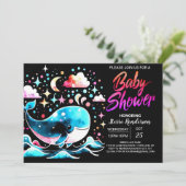海航海の女の子の赤ちゃんシャワーの下でクジラ 招待状 (スタンド正面)