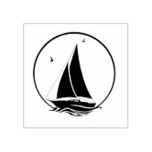 海航海の帆船/帆船/波 ラバースタンプ (インプリント)
