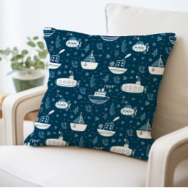 海航海の底及びボートプリント クッション