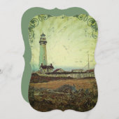 海航海の景油塗装ヴィンテージ灯台 招待状 (正面/裏面)