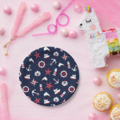 海航海の模様 ペーパープレート (パーティー)