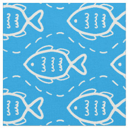 海航海の海テーマ魚波線パターン ファブリック
