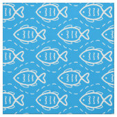 海航海の海テーマ魚波線パターン ファブリック (見本)