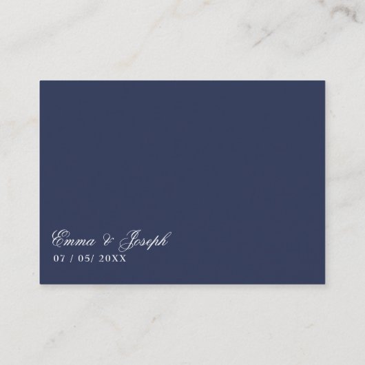 海航海の濃ダークネイビーブルーウェブサイトカード 名刺 (裏面)