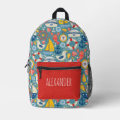 海航海の生パーソナライズされた プリントバックパック (正面)