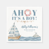 海航海の男の子のシャワー スタンダードカクテルナプキン (正面)