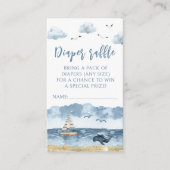 海航海の男の赤ちゃんシャワーおむつラッフルカード エンクロージャーカード (正面)