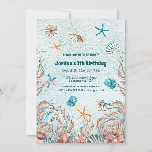 海航海の第7誕生日招待状 招待状 (正面)