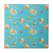 海航海の貝殻ヒトデ模様 タイル (正面)