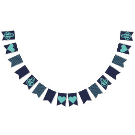 海航海の軍ティール（緑がかった色） バンティングフラッグ