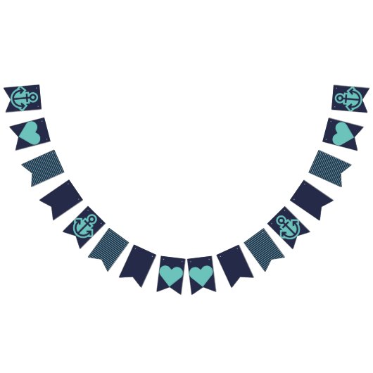 海航海の軍ティール（緑がかった色） バンティングフラッグ (全)