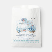 海航海の青の男の子の赤ちゃんのシャワーの下で鯨 フェイバーバッグ (正面)